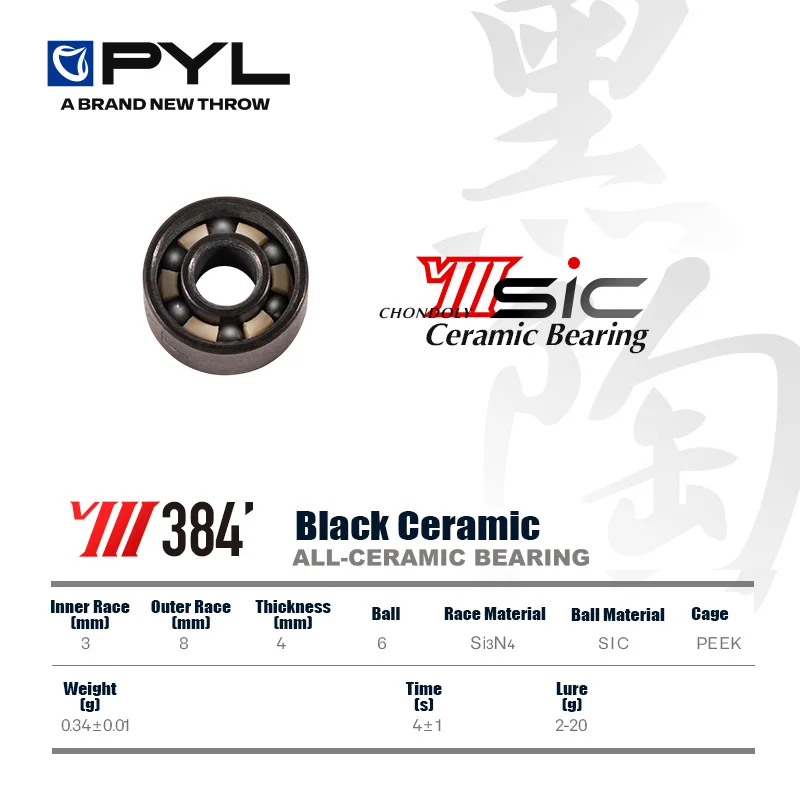Fly Reel - PYL Cast Fishing Reel, all-ceramic black
